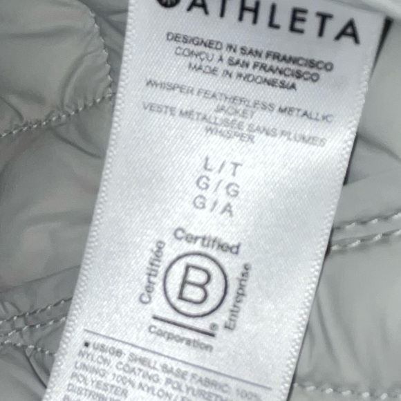 Athleta Whisper Featherless Metallic women’s jacket - Picture 3 of 4